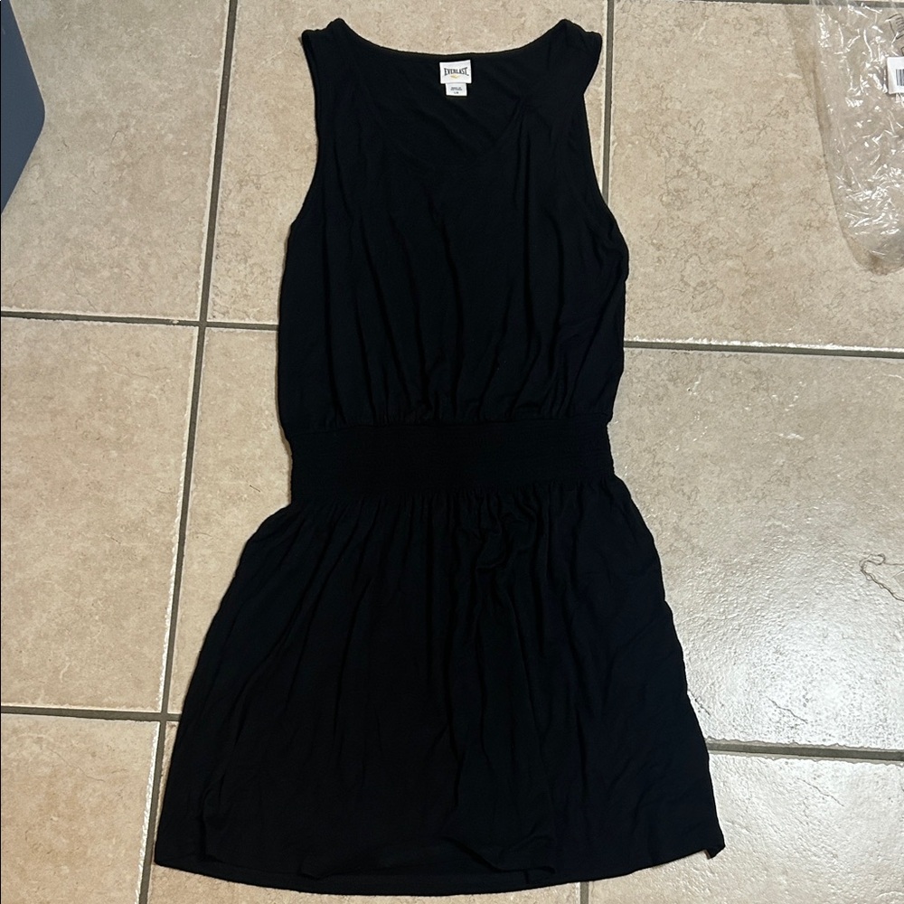 Lovers + Friends Black Sleeveless Waistband swim coverup